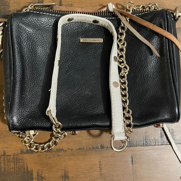 Rebecca Minkoff Mini 5 Zip Leather Crossbody Bag Black One Size Women's - Picture 10 of 14